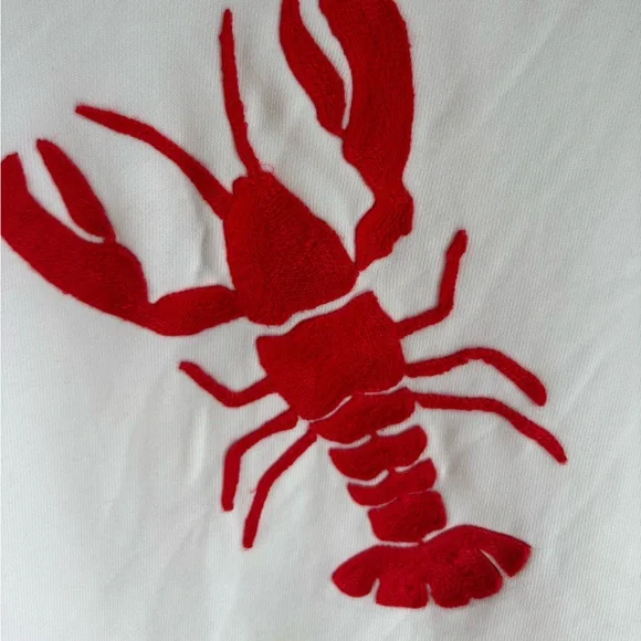 J. Crew Lobster Embroidered Crew Neck Sweatshirt White Size XS - Picture 4 of 6